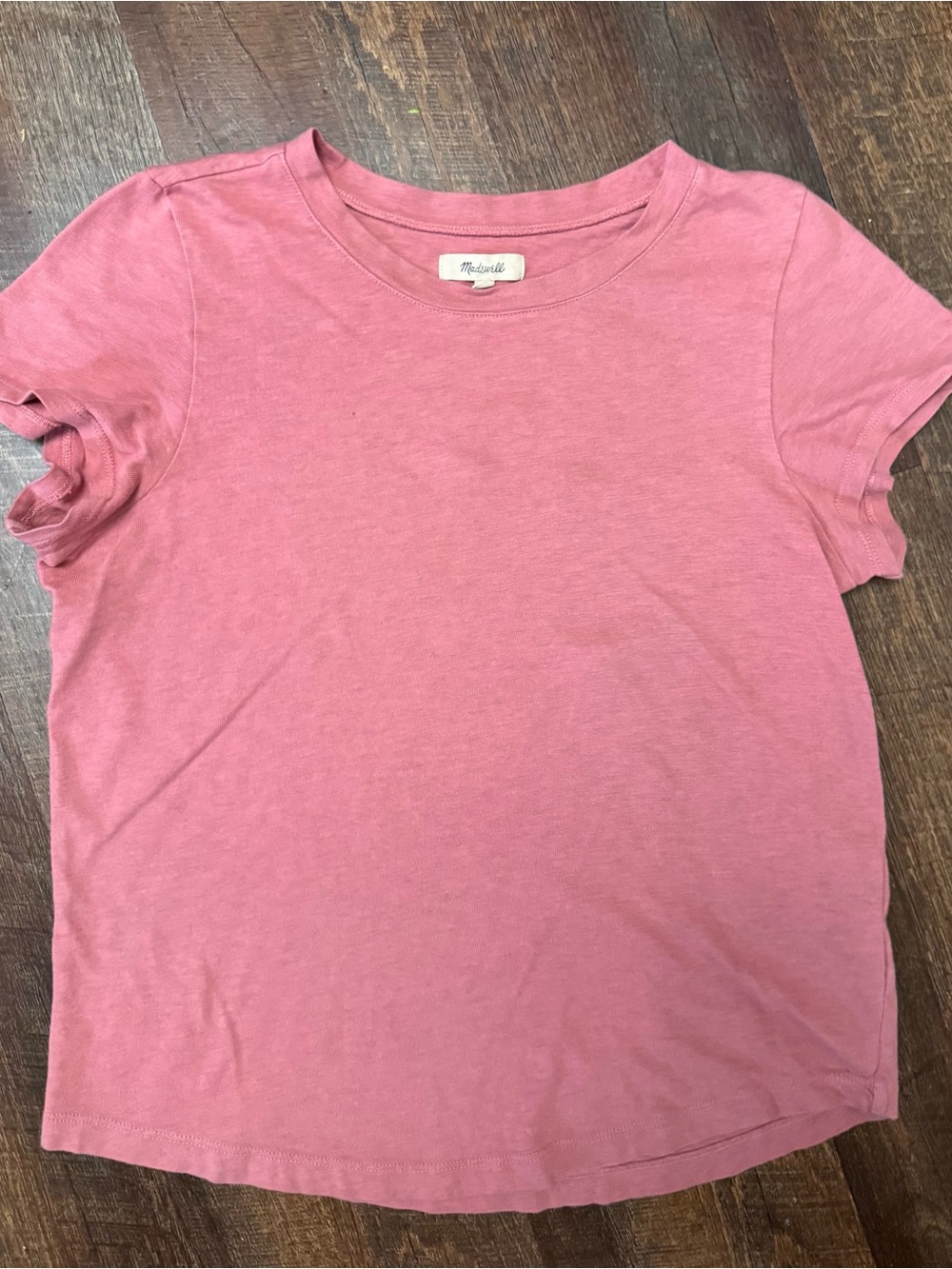 Madewell Pink Crew Neck Tee Size Small Minimalist Cotton Blend